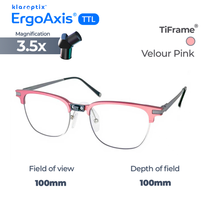 Pink velour ErgoAxis® TTL by Klaroptix featuring ergonomic design and adjustable components.