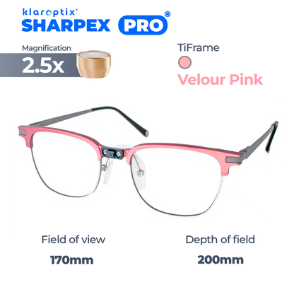 Pink velour Sharpex Pro® by Klaroptix featuring a sleek, ergonomic design and soft fabric surface.
