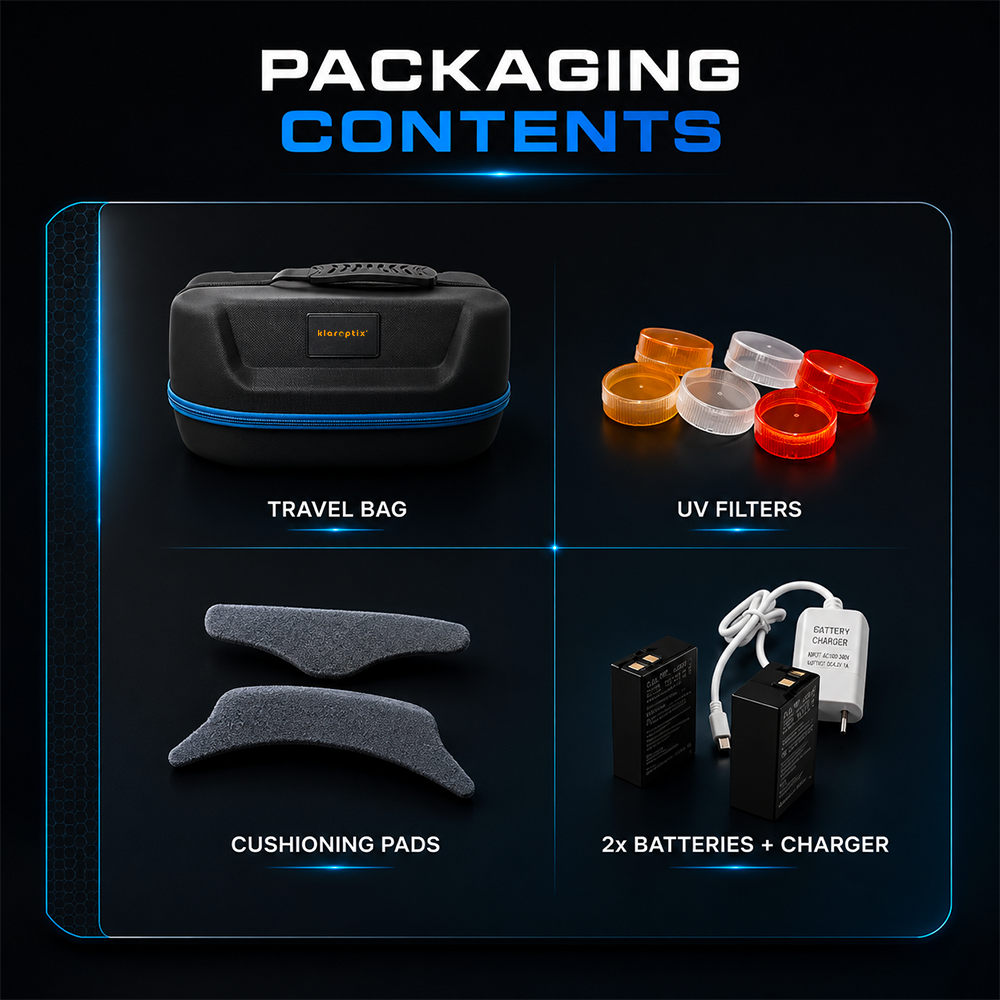 TwinLux packaging by Klaroptix showing the product logo and sleek design on a white background